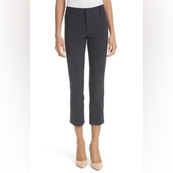 Alice + Olivia Black Pinstripe Trousers - Picture 3 of 4